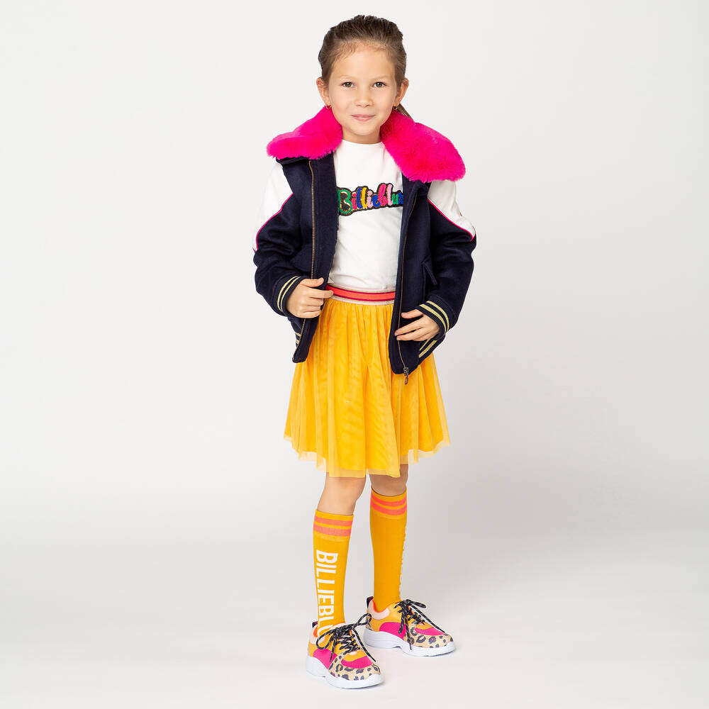 Billieblush-Pink & Yellow Leopard Print Trainers | Childrensalon Outlet