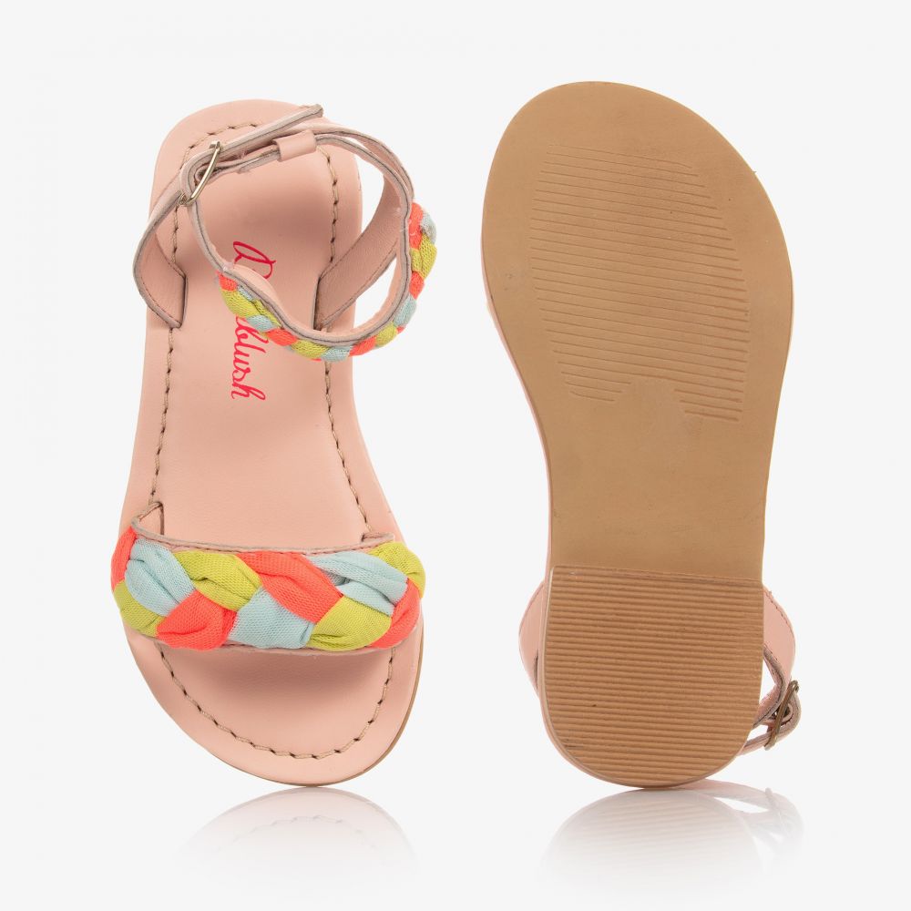 Billieblush-Плетеные кожаные сандалии с отделкой из тюля | Childrensalon Outlet