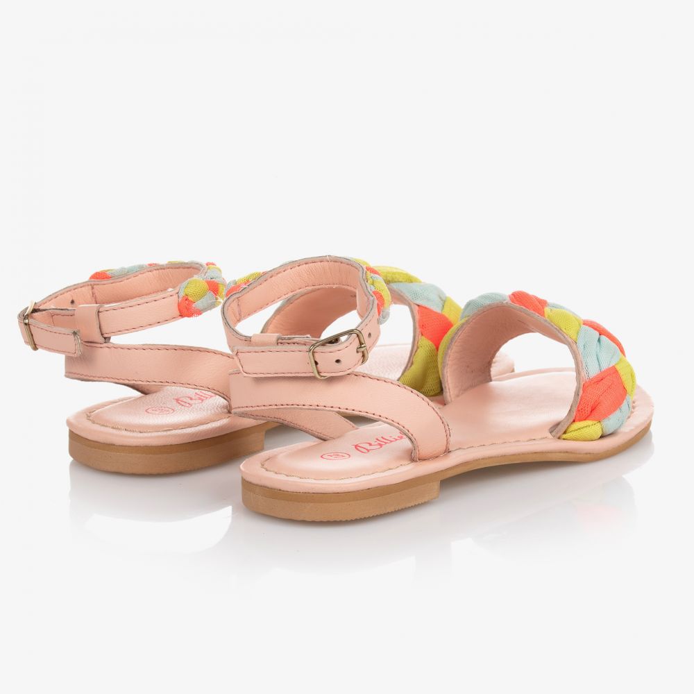 Billieblush-Плетеные кожаные сандалии с отделкой из тюля | Childrensalon Outlet