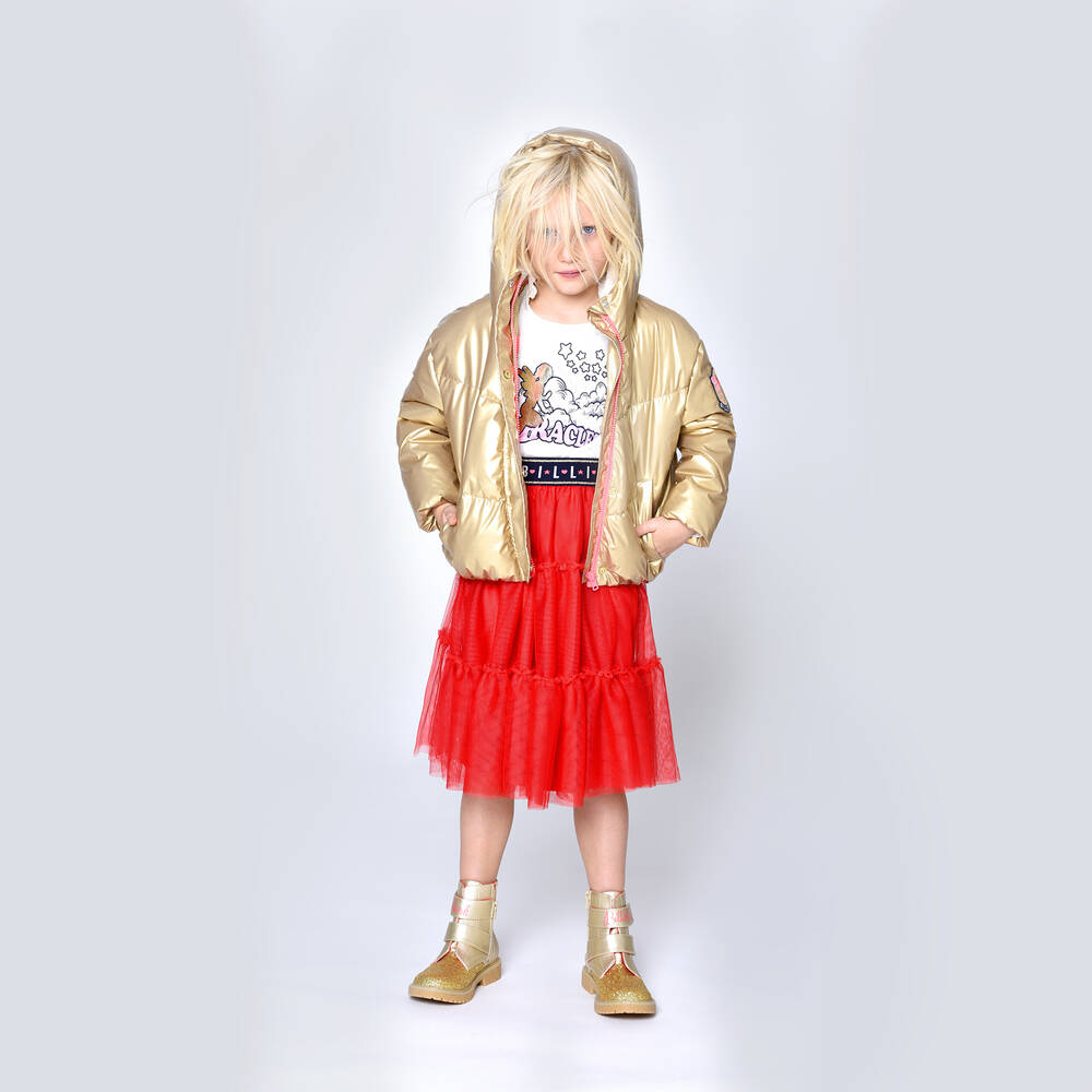 Billieblush-Red Tulle Logo Skirt | Childrensalon Outlet