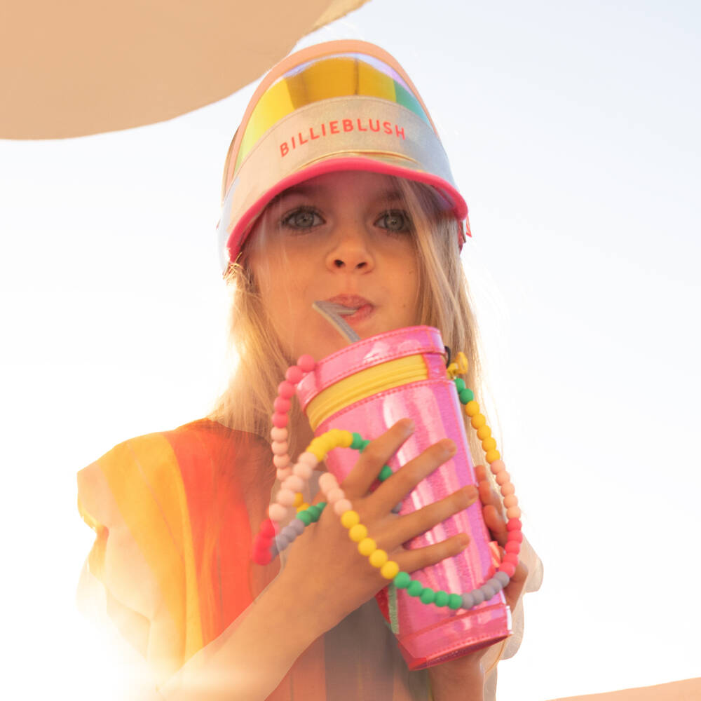 Billieblush-Silver And Pink Logo Sun Visor | Childrensalon Outlet