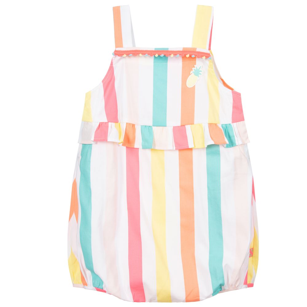 Billieblush - Striped Dungaree Shorts | Childrensalon