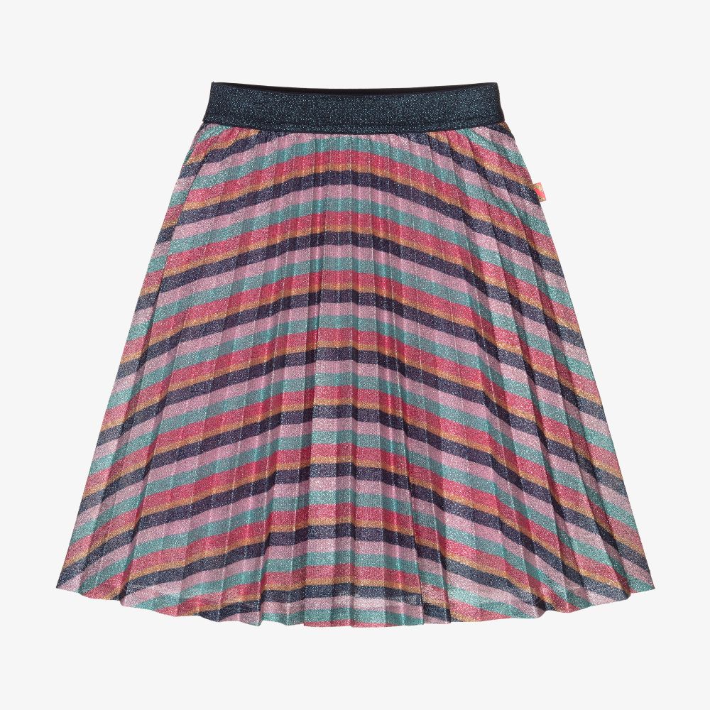 Billieblush - Striped Lurex Pleated Skirt | Childrensalon