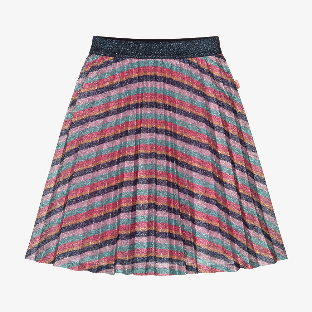 Billieblush Striped Lurex Pleated Skirt Childrensalon Outlet