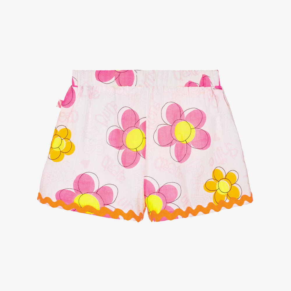 Billieblush-Белые и розовые шорты с цветами для девочек | Childrensalon Outlet