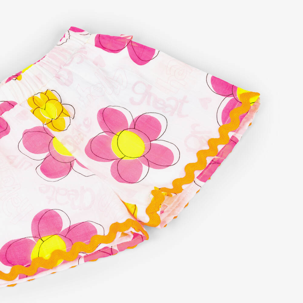 Billieblush-Белые и розовые шорты с цветами для девочек | Childrensalon Outlet