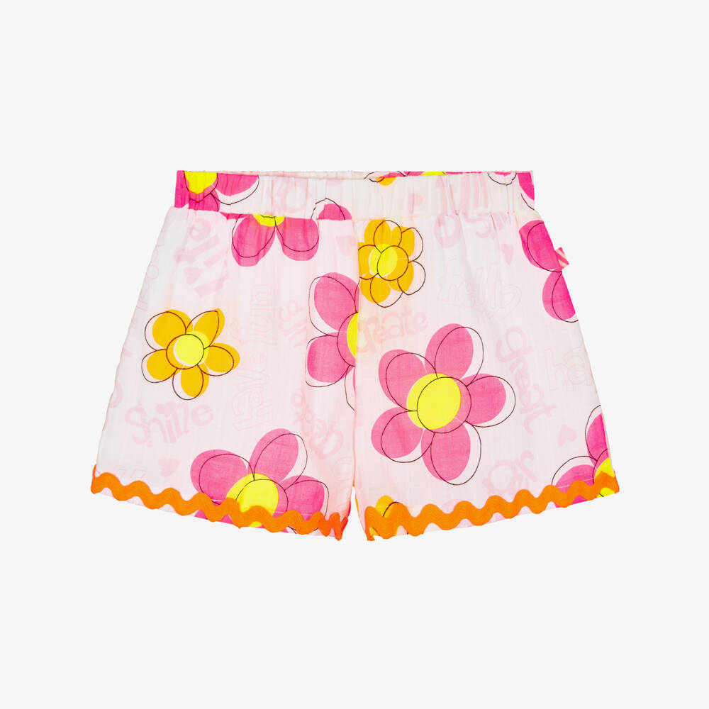 Billieblush-Белые и розовые шорты с цветами для девочек | Childrensalon Outlet