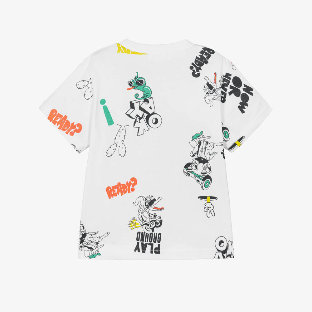 Billieblush-White Aop T-shirt | Childrensalon Outlet