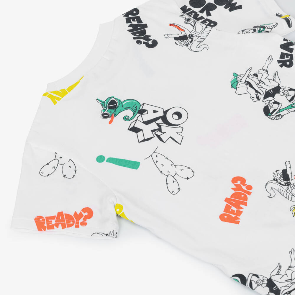 Billieblush-White Aop T-shirt | Childrensalon Outlet