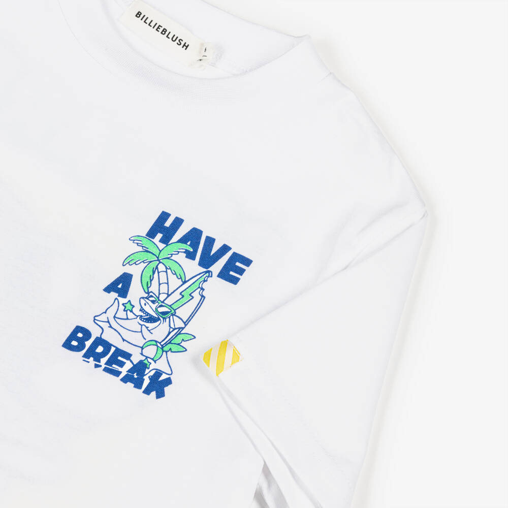 Billieblush-White Back Print T-shirt | Childrensalon Outlet