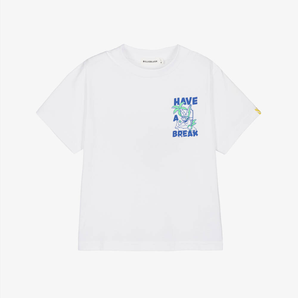 Billieblush-White Back Print T-shirt | Childrensalon Outlet