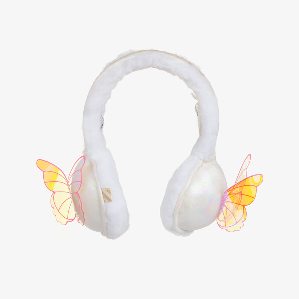 Billieblush-White Butterfly Earmuffs | Childrensalon Outlet