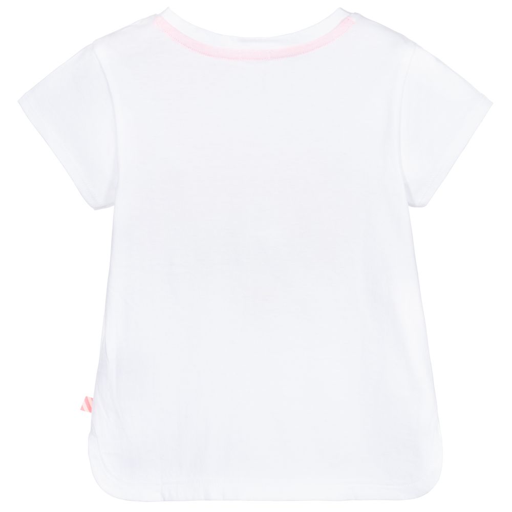 Billieblush-White Cotton Dolphin T-Shirt | Childrensalon Outlet