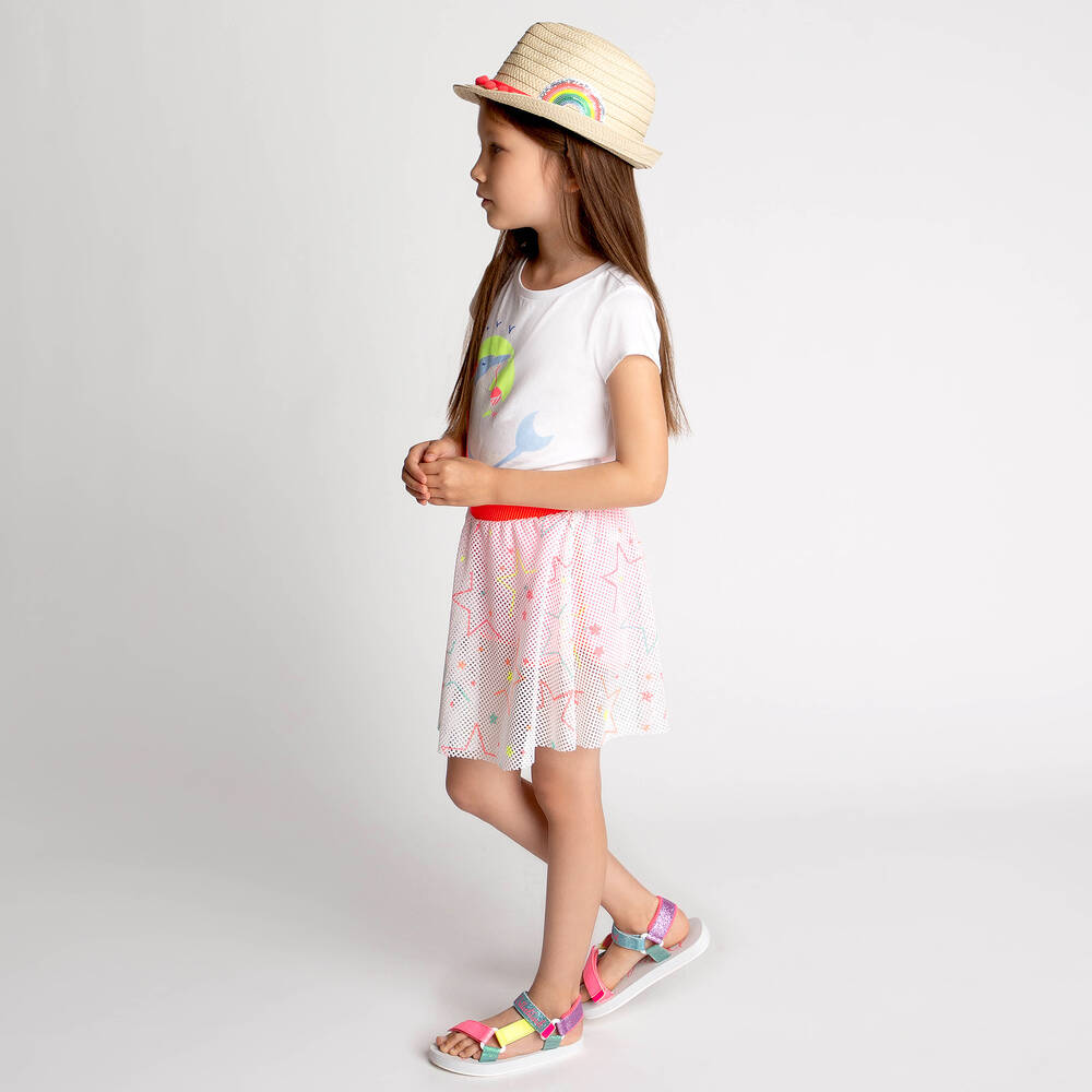 Billieblush-White Cotton Dolphin T-Shirt | Childrensalon Outlet