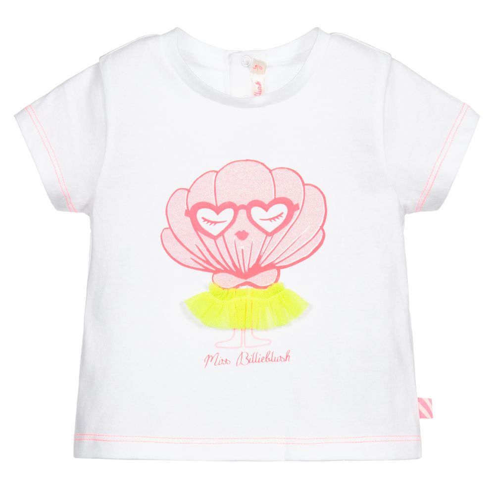 Billieblush - Weißes T-Shirt aus Baumwolljersey | Childrensalon