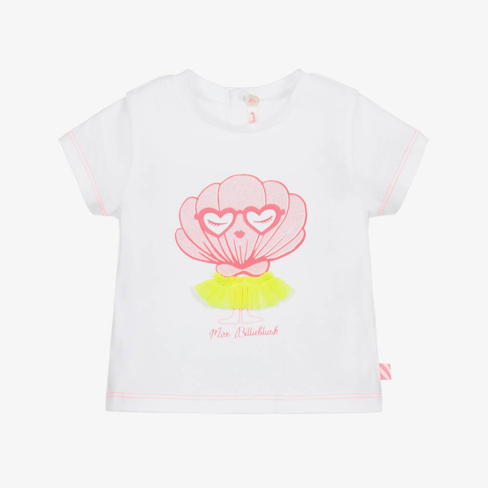 Billieblush-Белая футболка из хлопкового джерси | Childrensalon Outlet