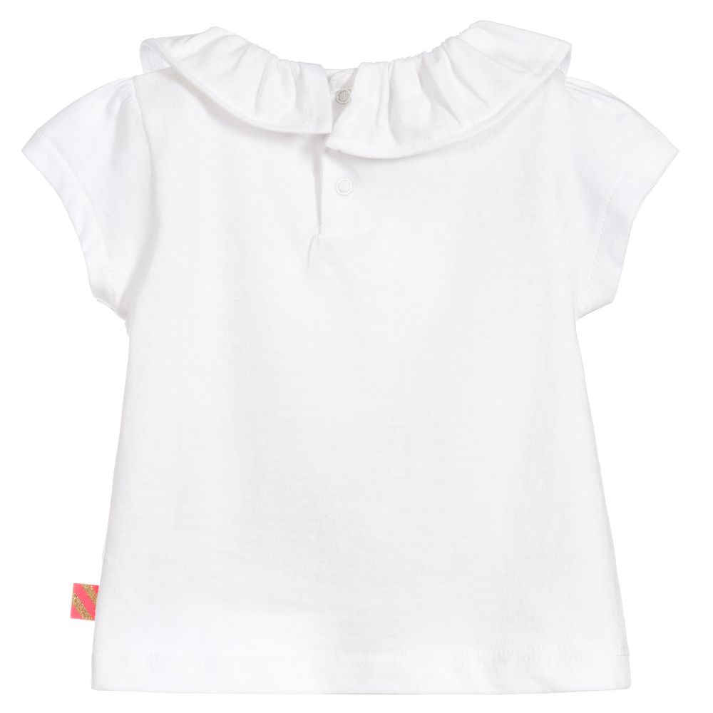 Billieblush-White Cotton Rainbow T-Shirt | Childrensalon Outlet