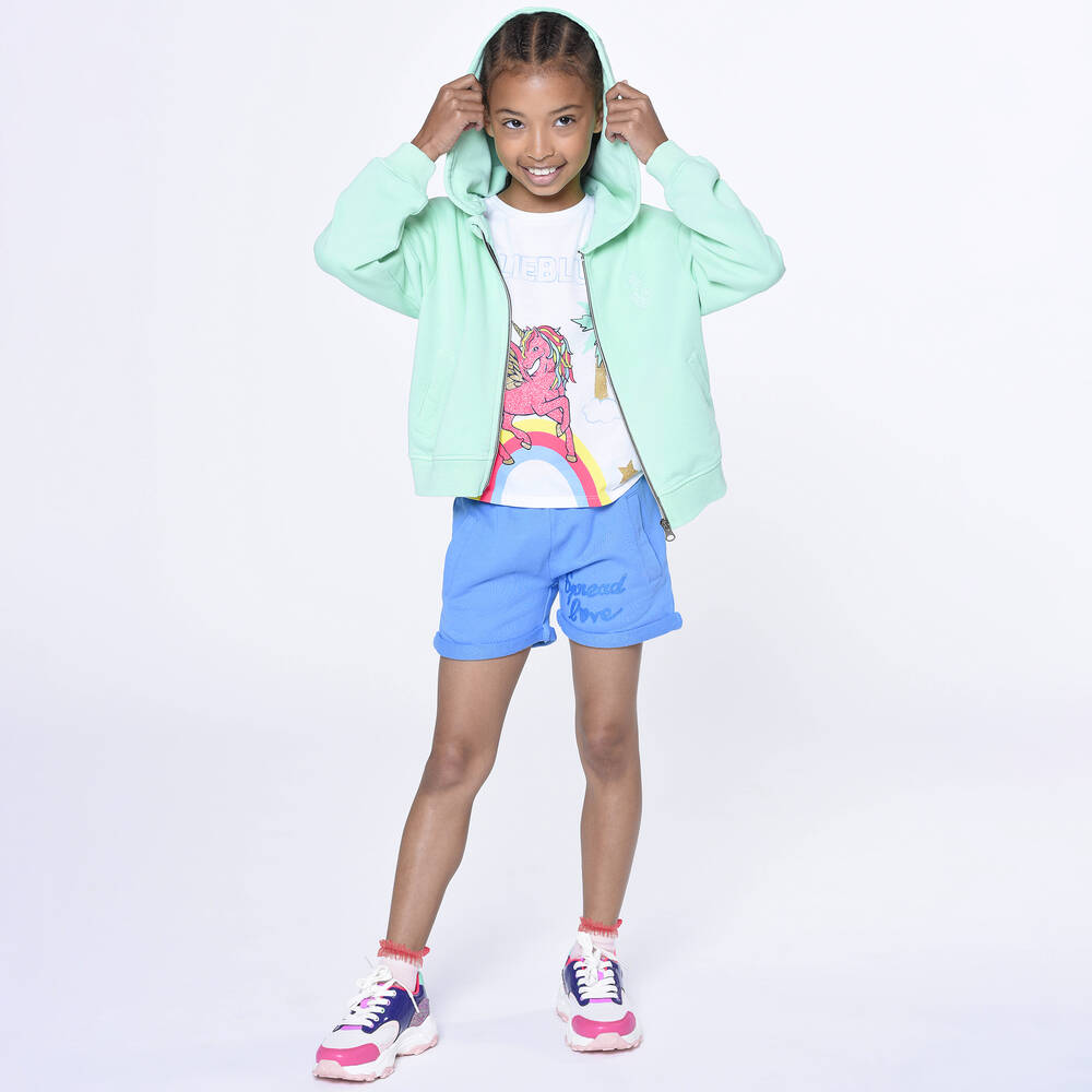 Billieblush-White Cotton Unicorn Logo T-Shirt | Childrensalon Outlet