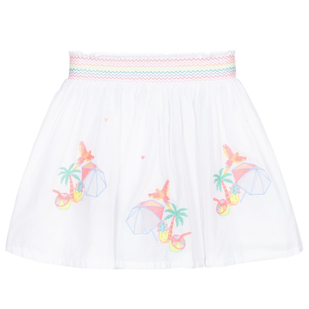 Billieblush - White Embroidered Cotton Skirt | Childrensalon