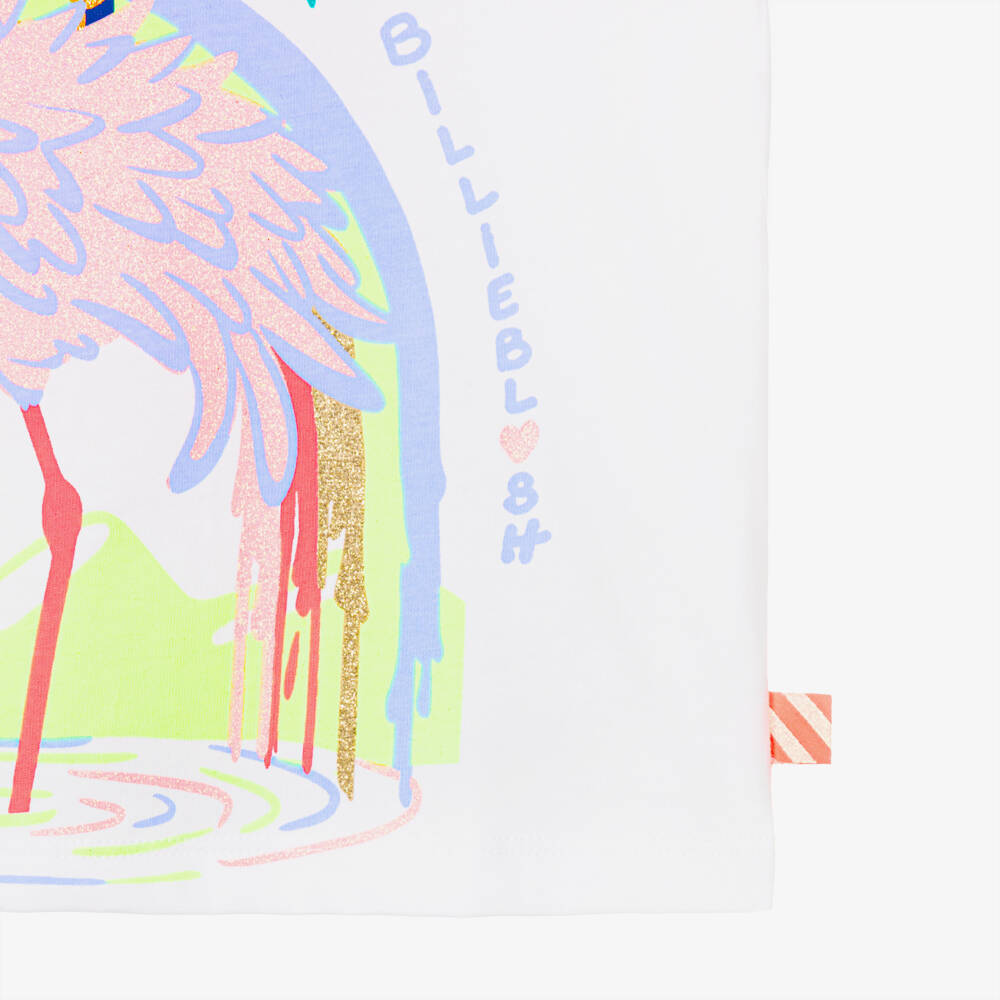 Billieblush-White Flamingo Ss Tee | Childrensalon Outlet