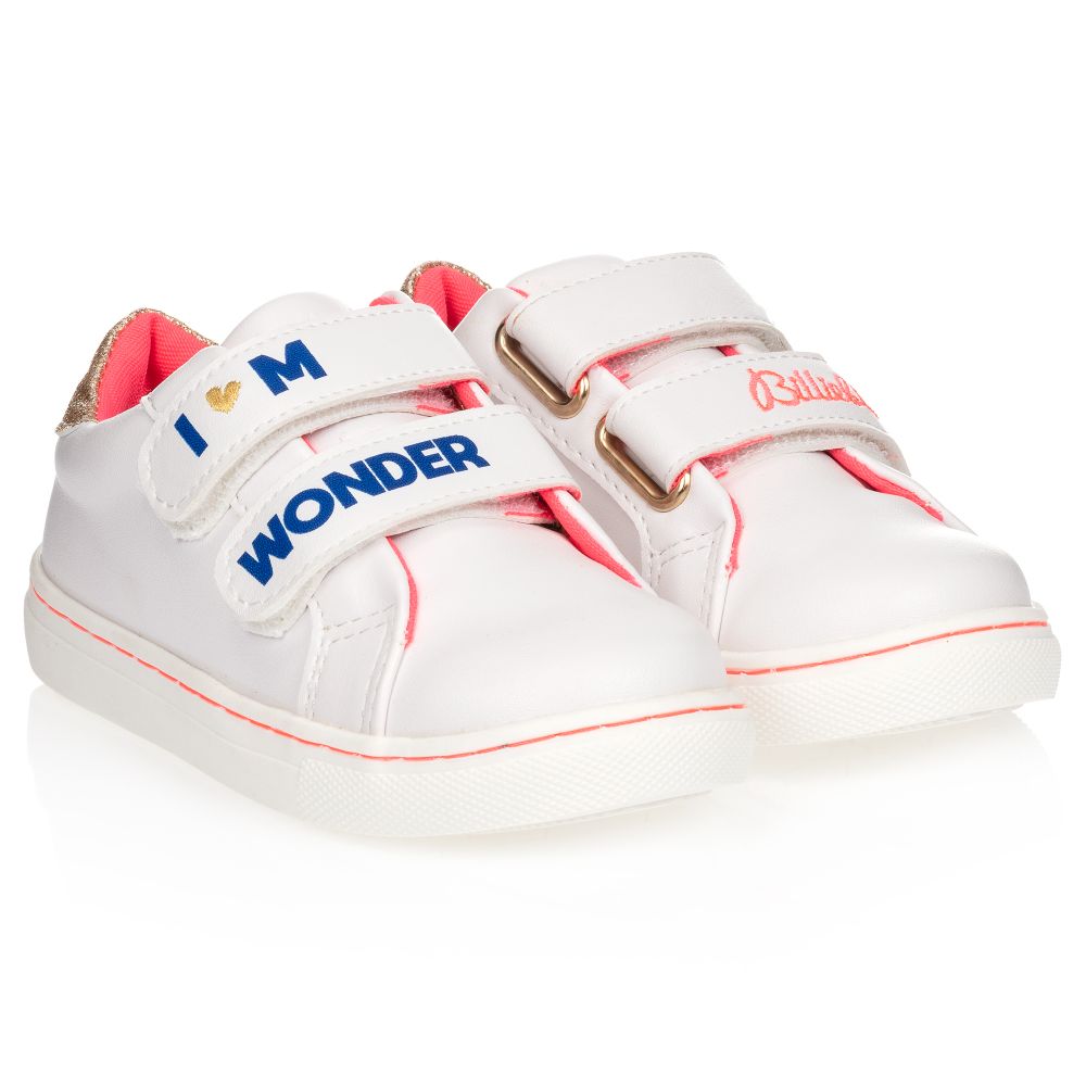 Billieblush - Белые кроссовки с блестками и логотипом | Childrensalon