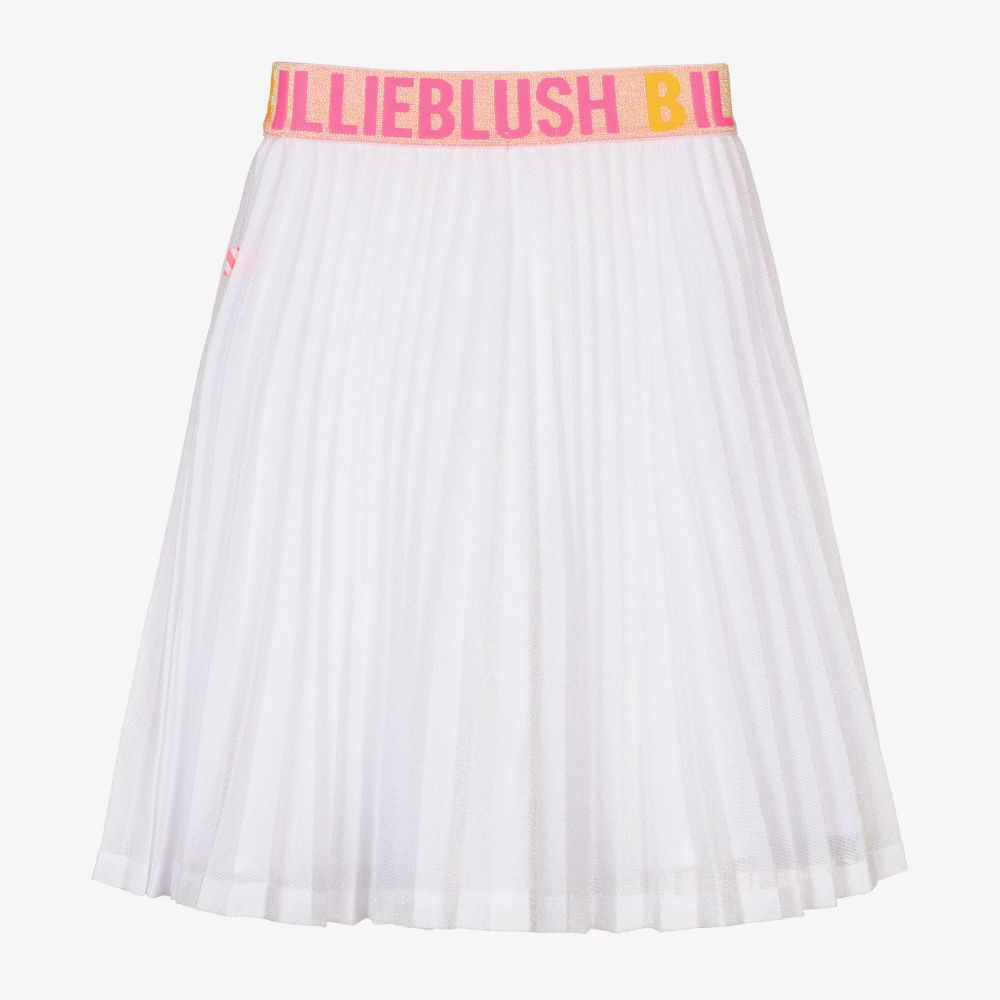 Billieblush-White Glitter Pleated Skirt | Childrensalon Outlet