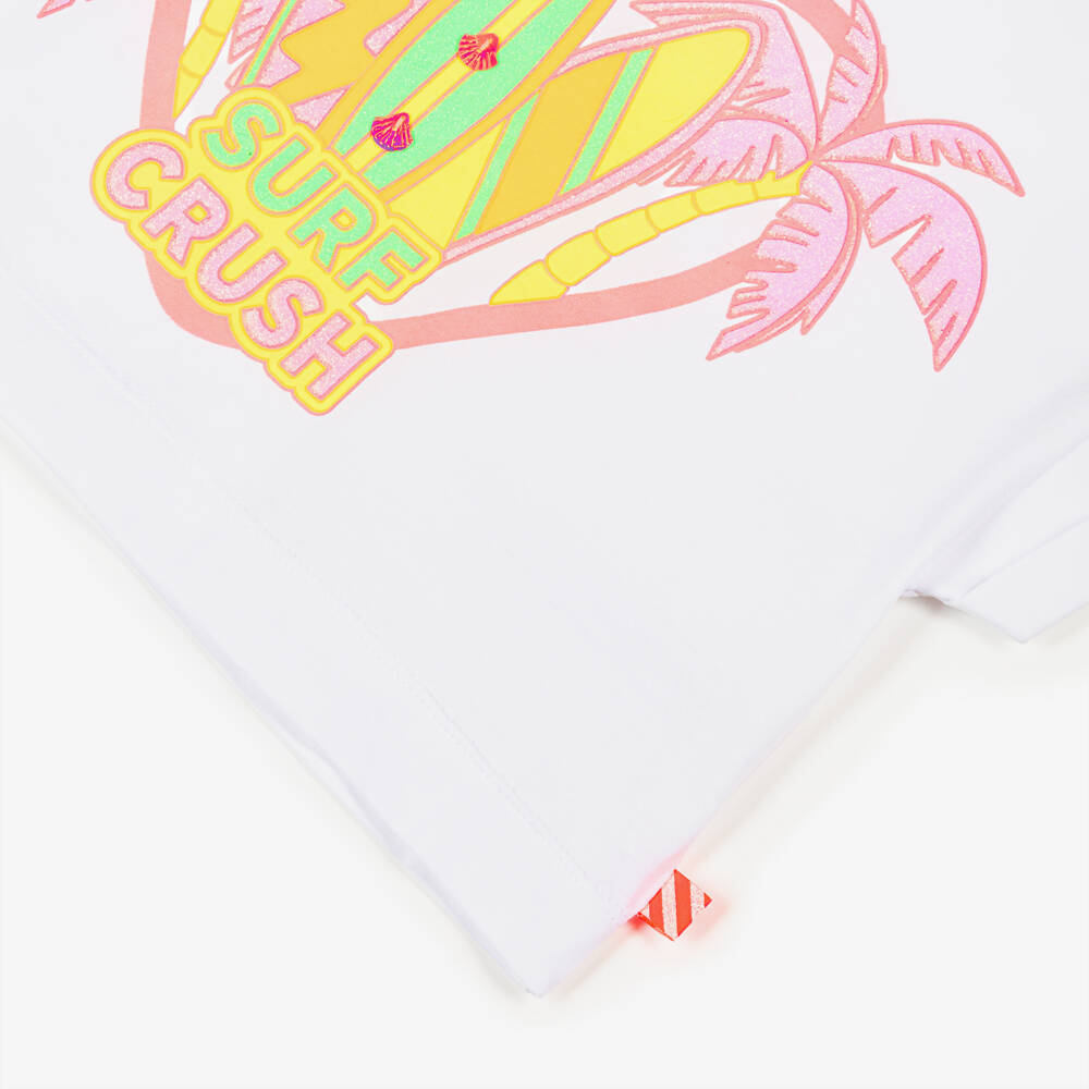 Billieblush-White Graphic Surf Ss Tee | Childrensalon Outlet