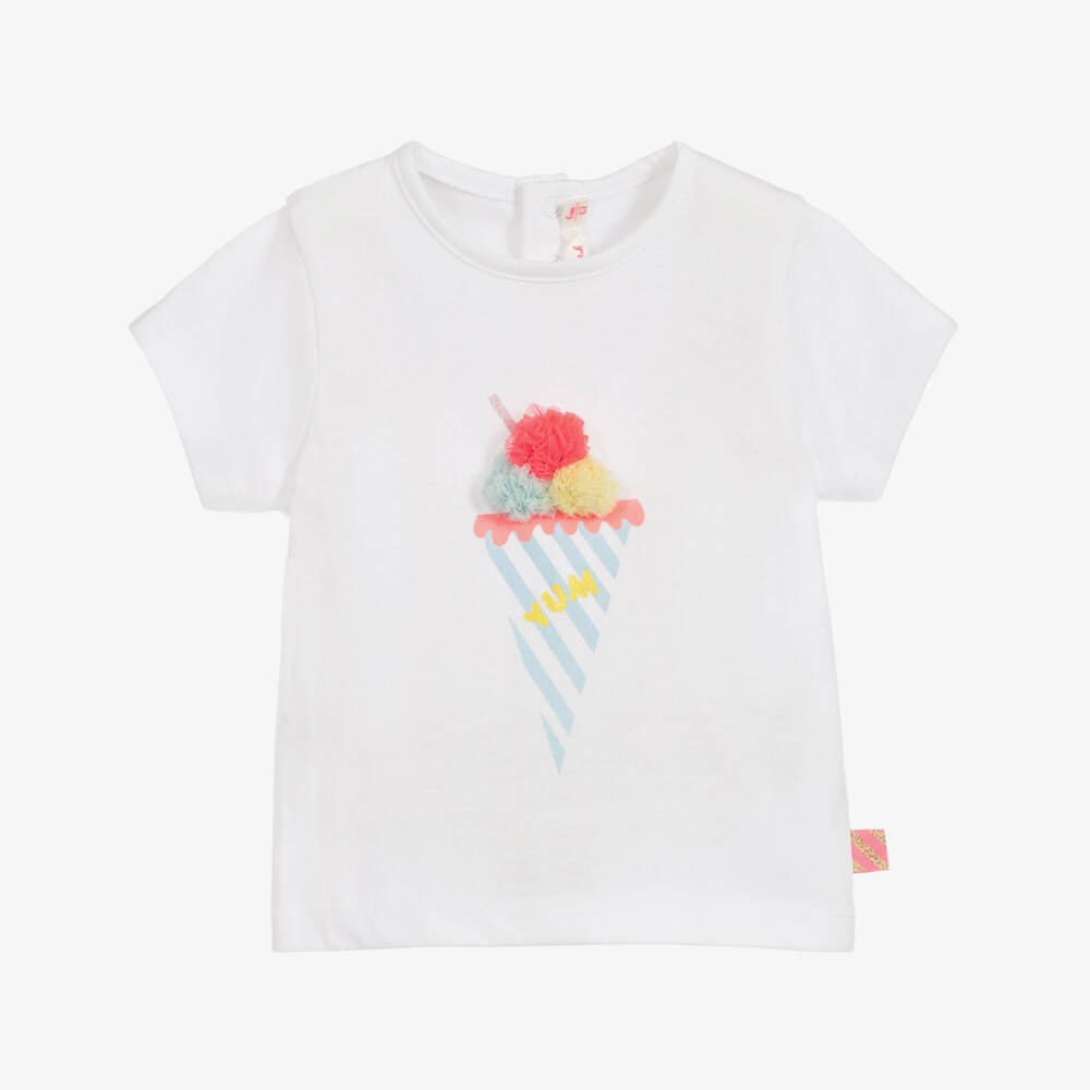 Billieblush-White Ice Cream T-Shirt | Childrensalon Outlet