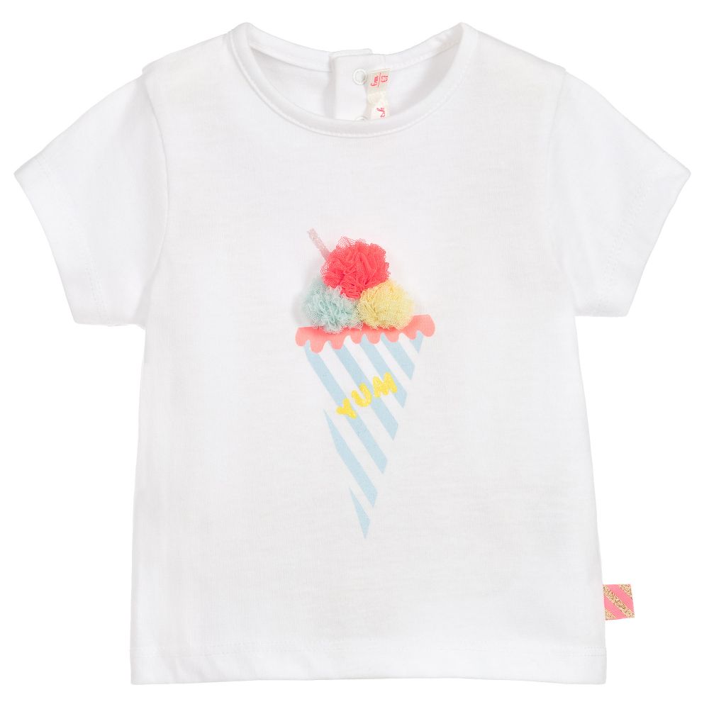 Billieblush - White Ice Cream T-Shirt | Childrensalon