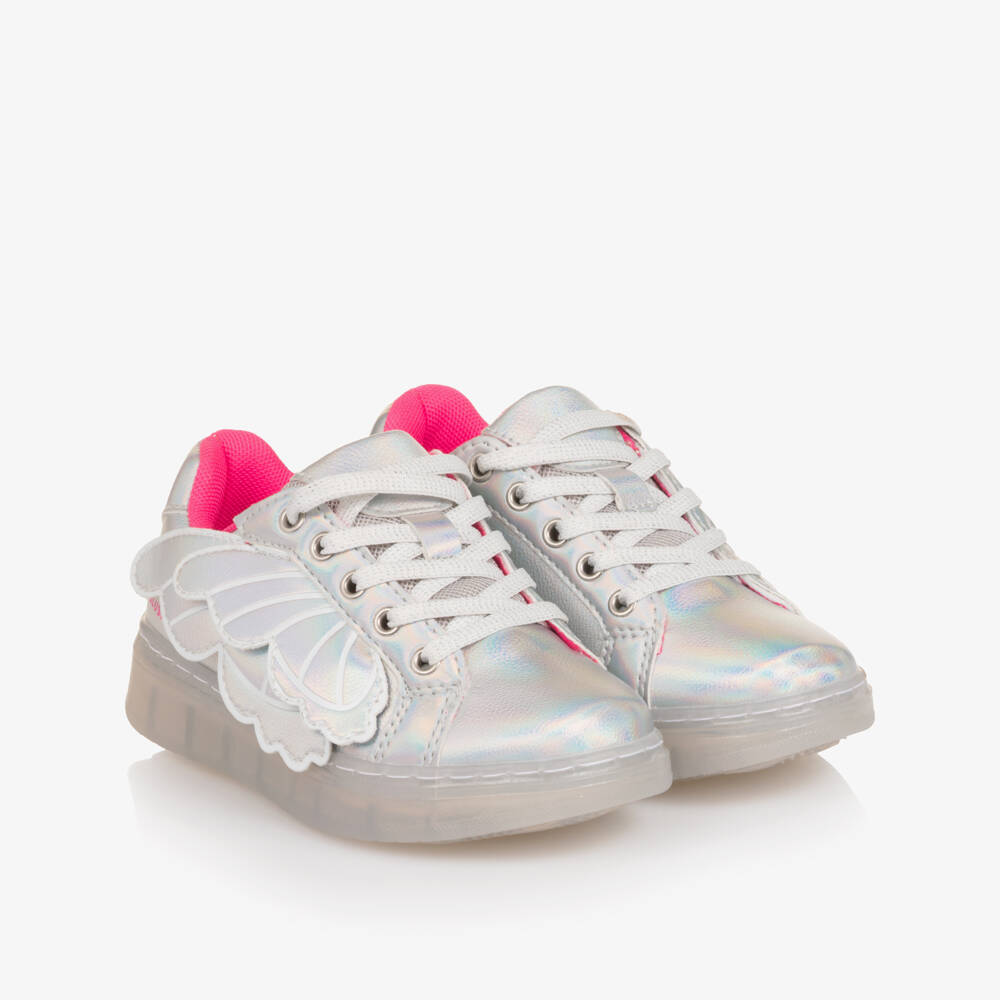 Billieblush-White Iridescent Butterfly Wings Trainers | Childrensalon Outlet