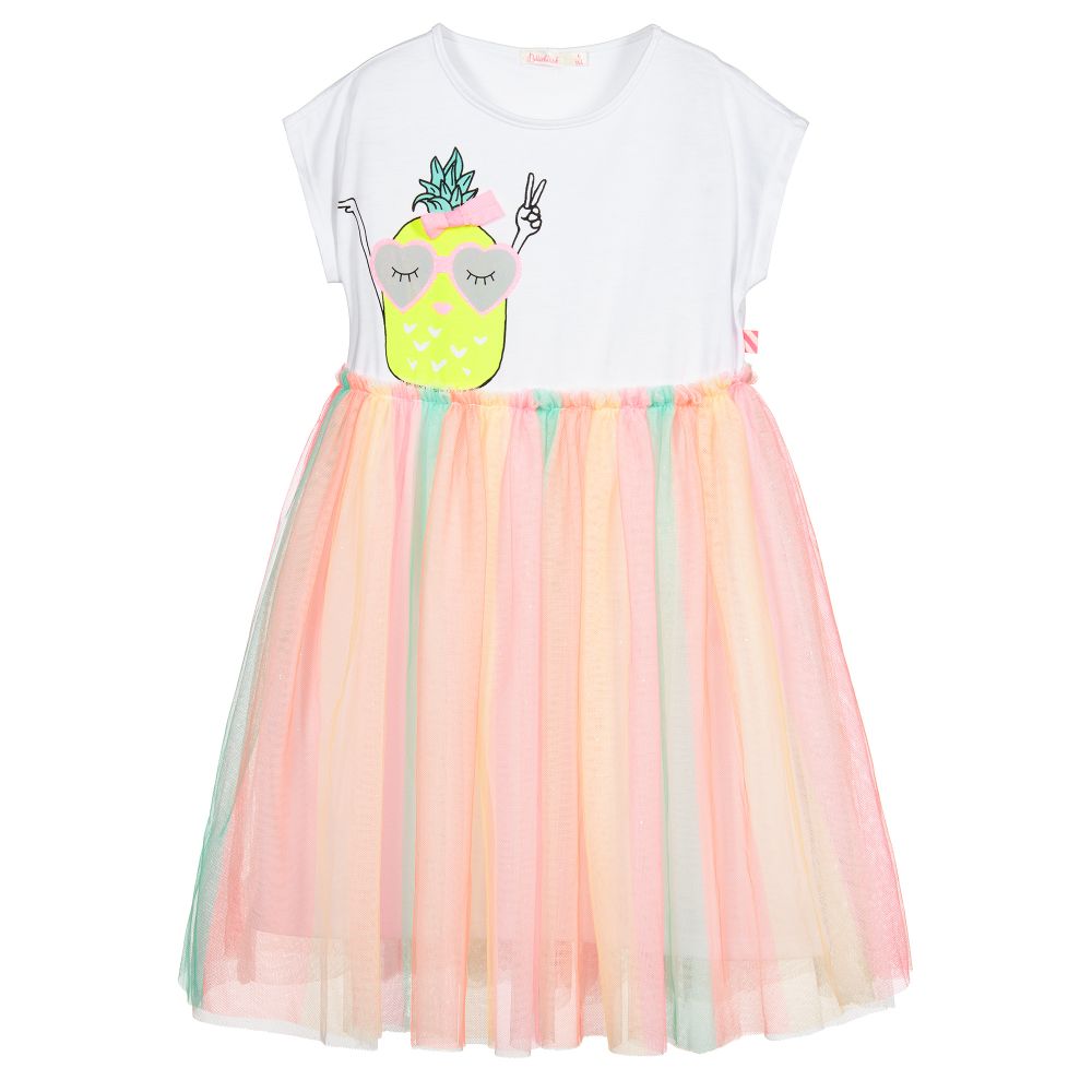 Billieblush - White Jersey & Tulle Dress | Childrensalon