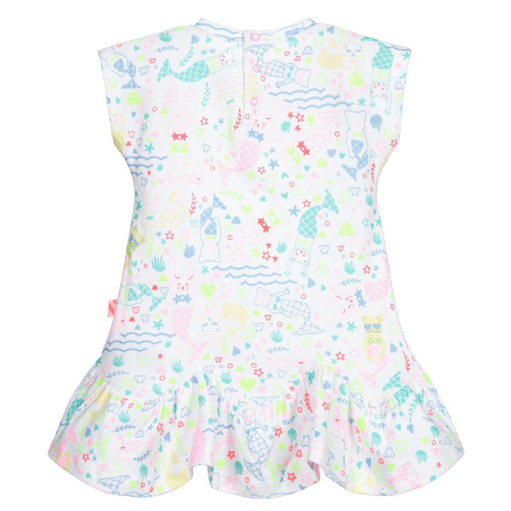 Billieblush-فستان قطن لون أبيض بطبعة عروس البحر | Childrensalon Outlet