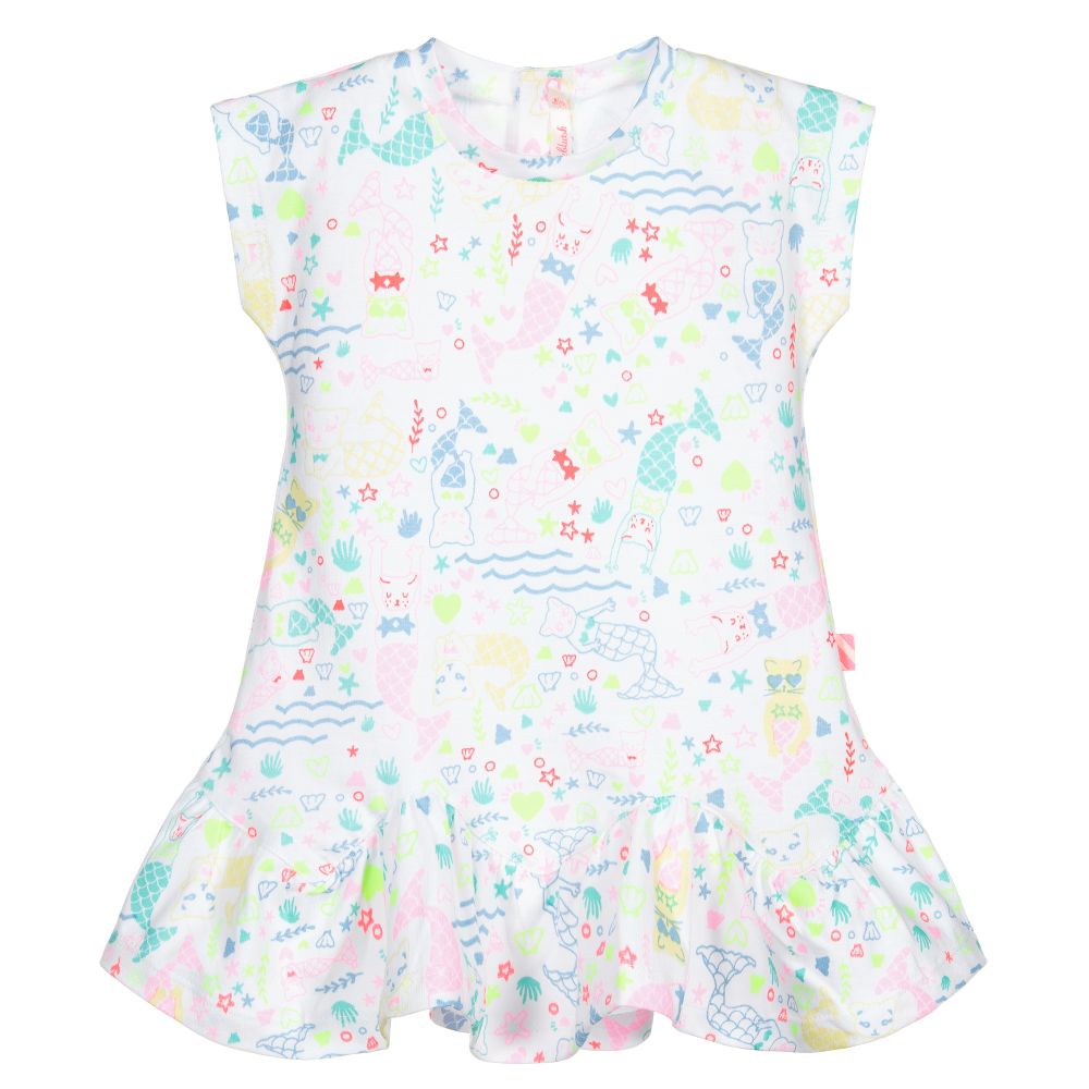 Billieblush - Weißes Kleid mit Meerjungfrauen-Print | Childrensalon