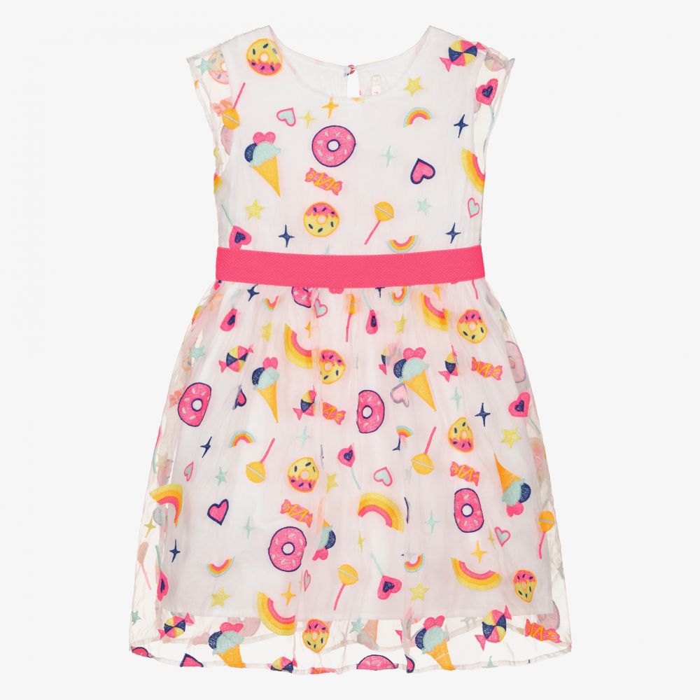 Billieblush-Белое платье из органзы с леденцами | Childrensalon Outlet