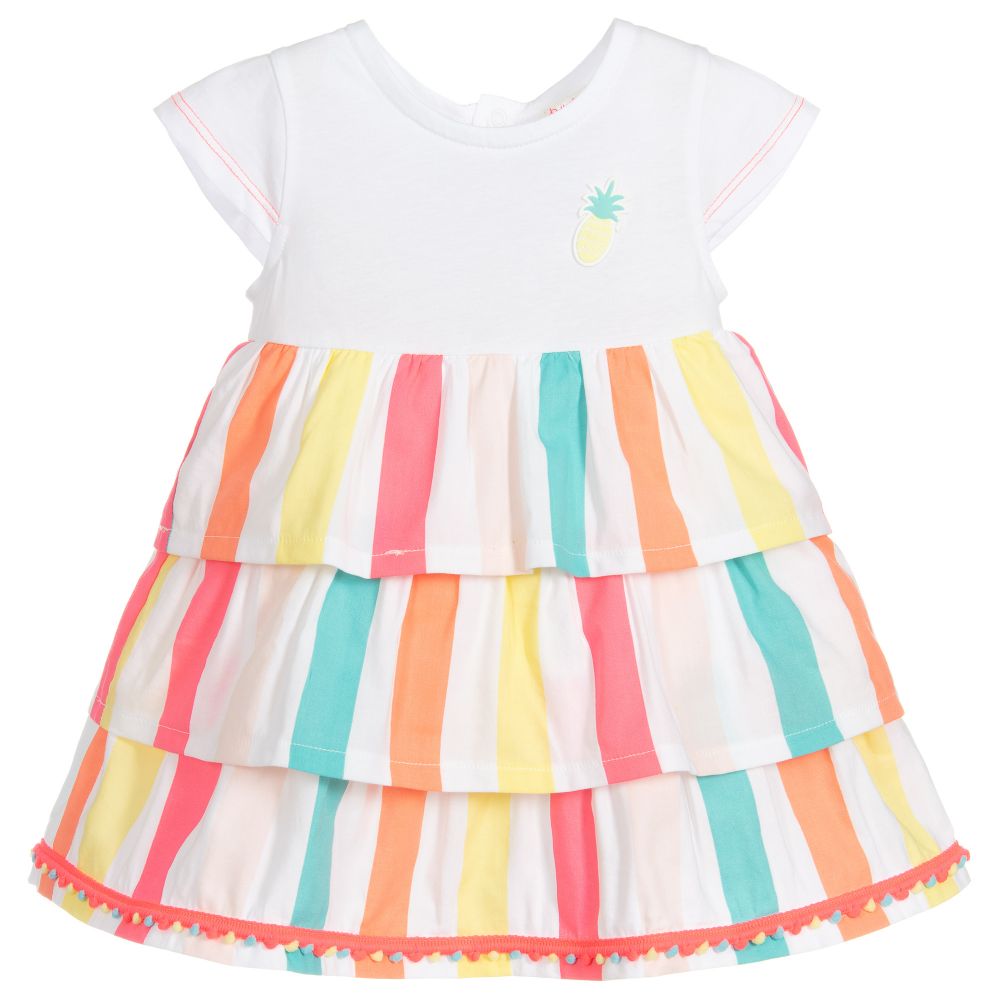 Billieblush - White & Pink Cotton Dress Set | Childrensalon
