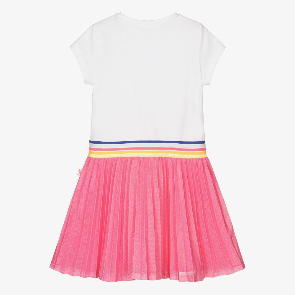 Billieblush-White & Pink Pleated Dress | Childrensalon Outlet