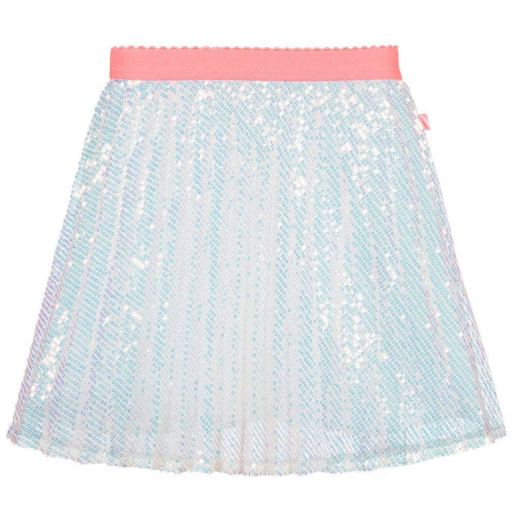Billieblush - Белая плиссированная юбка с пайетками | Childrensalon