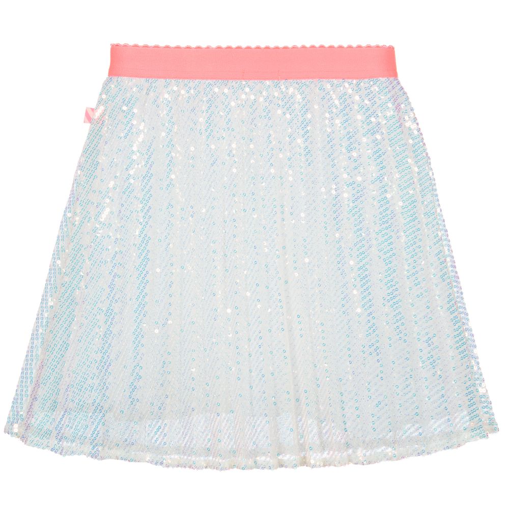 Billieblush-Белая плиссированная юбка с пайетками | Childrensalon Outlet