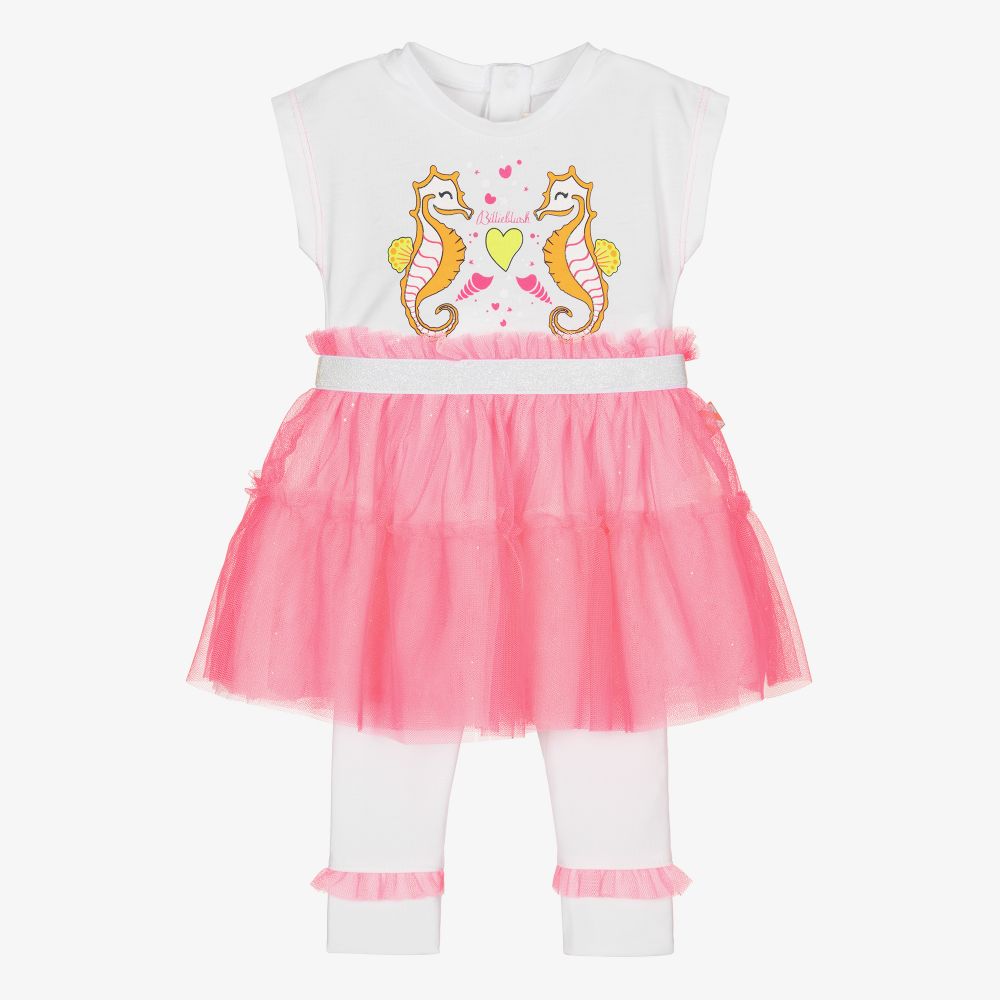 Billieblush-White Seahorse Leggings Set | Childrensalon Outlet