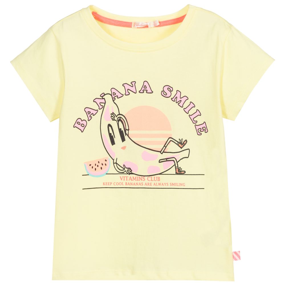 Billieblush - Yellow Cotton Banana T-Shirt | Childrensalon