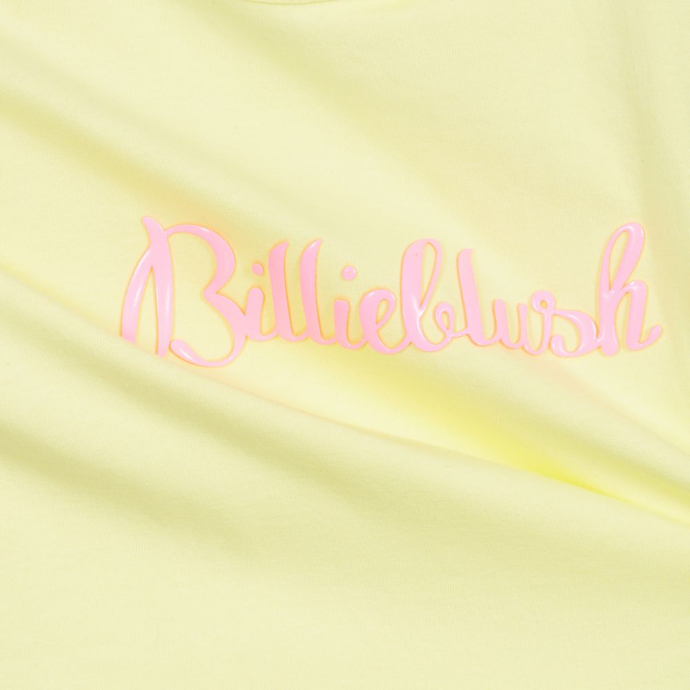 Billieblush-Yellow Cotton Logo T-Shirt | Childrensalon Outlet