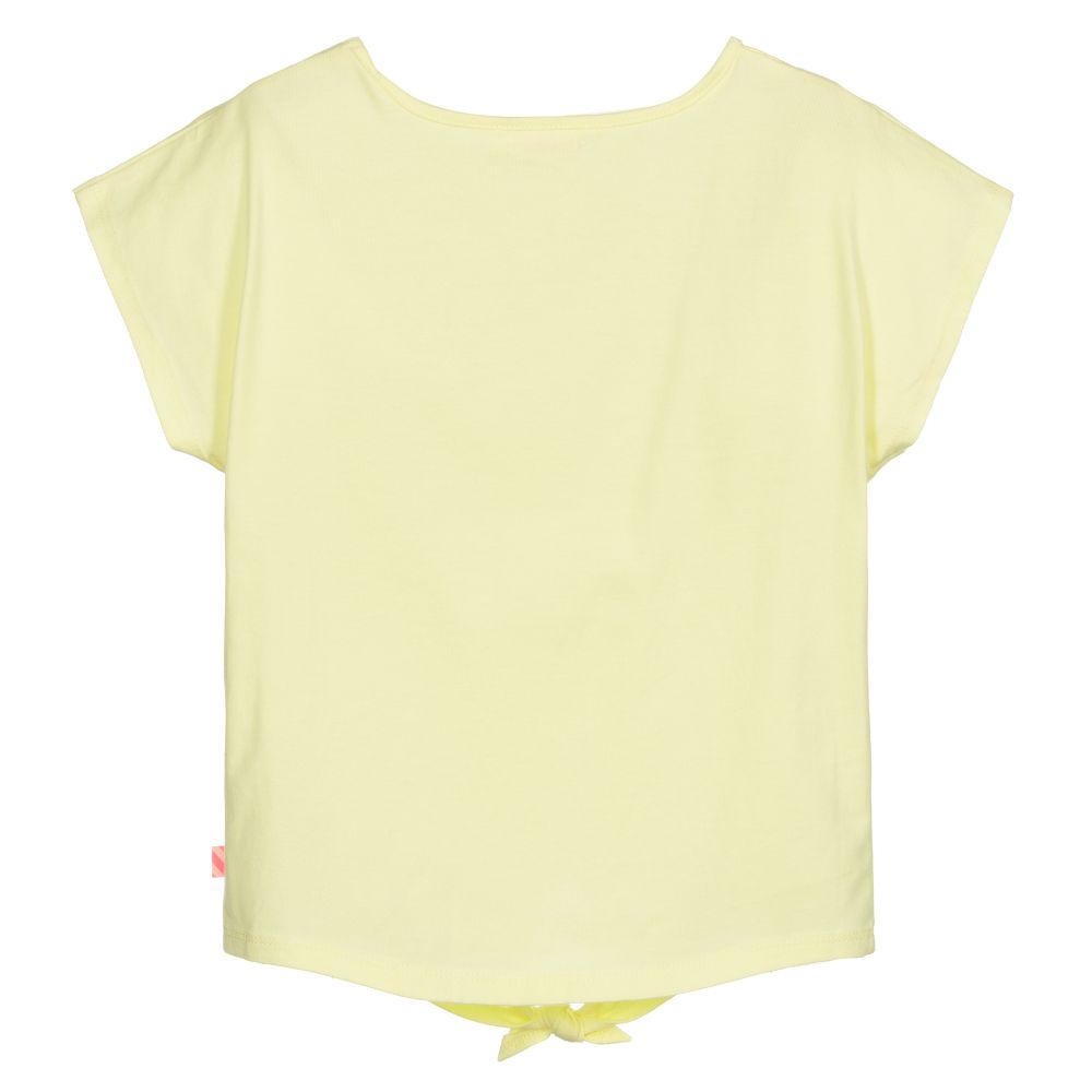 Billieblush-Yellow Cotton Logo T-Shirt | Childrensalon Outlet