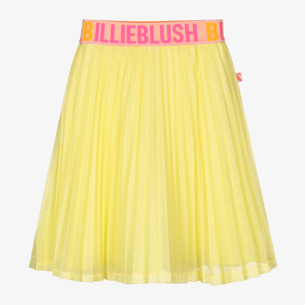 Billieblush Yellow Glitter Pleated Skirt Childrensalon Outlet
