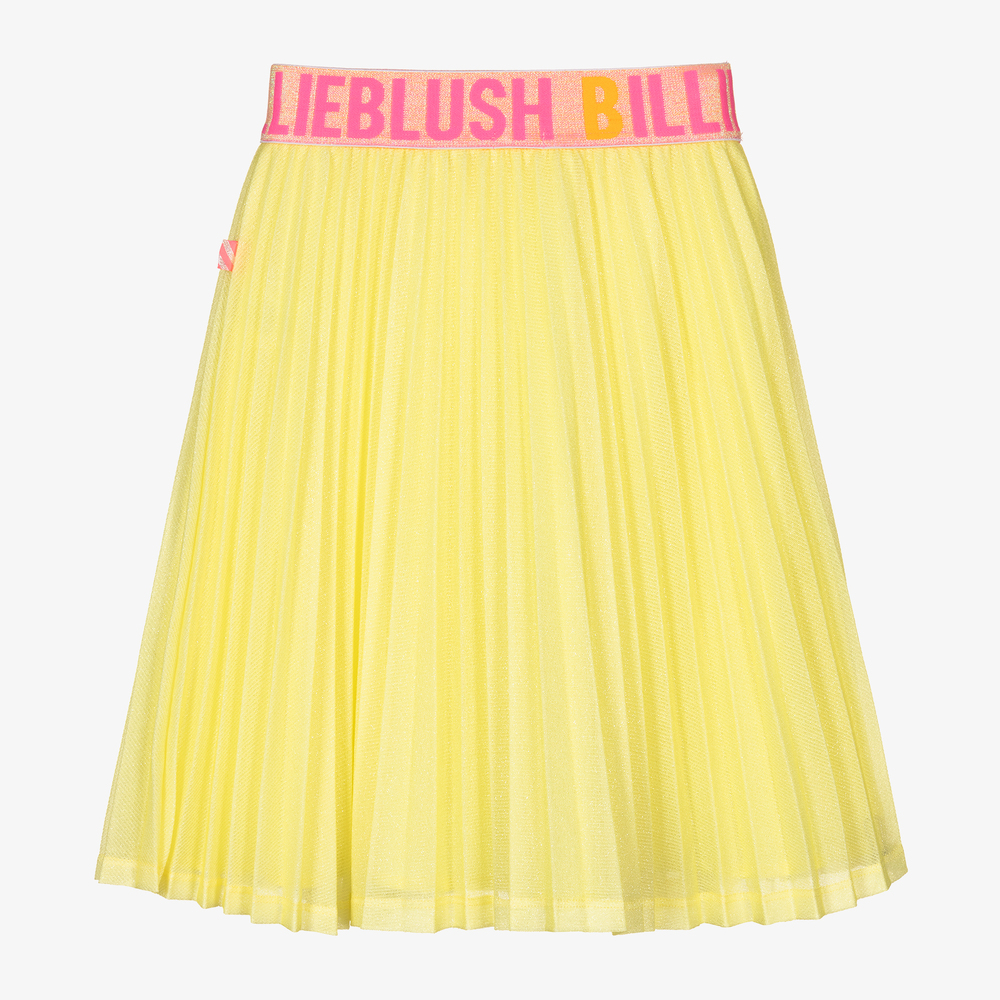 Pink yellow pleated skirt shop