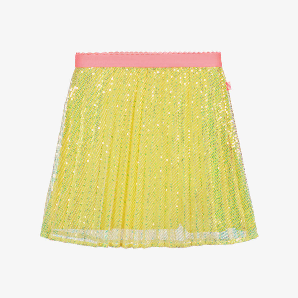 Billieblush-تنورة تول و ترتر لون أصفر و ذهبي | Childrensalon Outlet