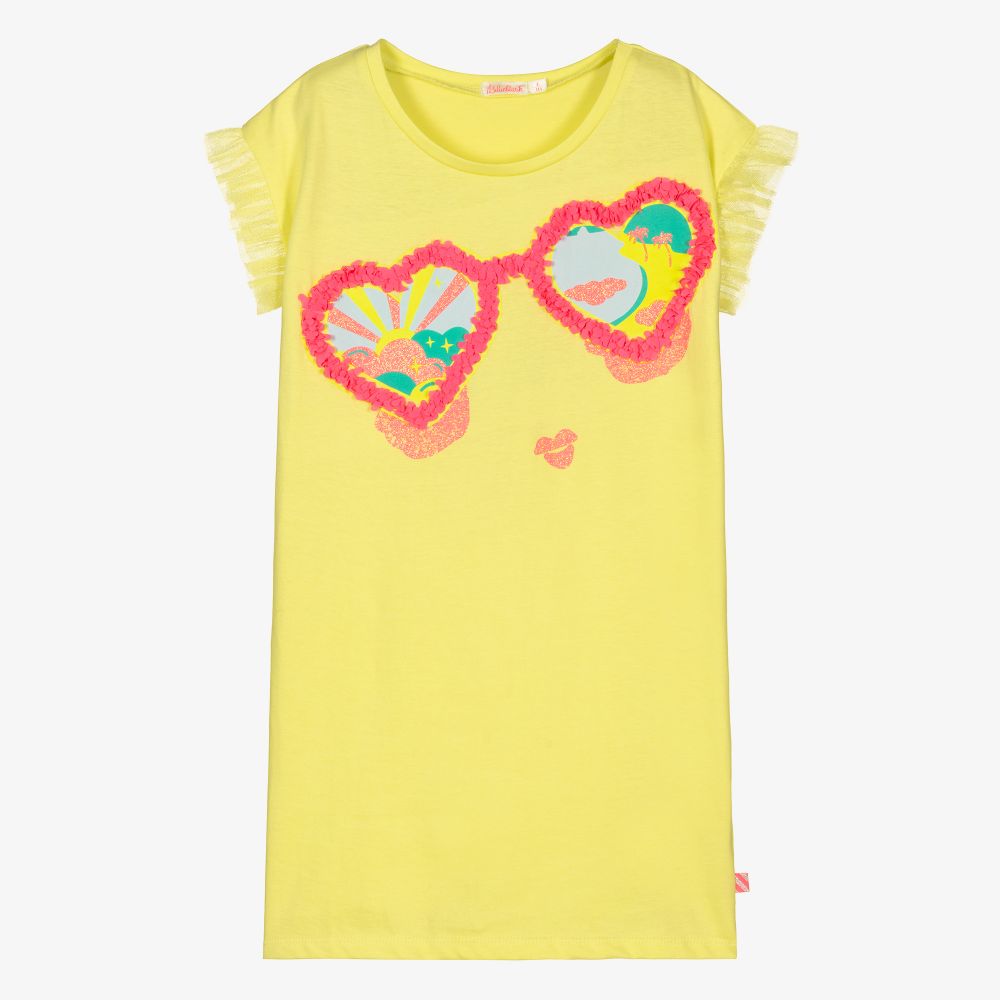 Billieblush - Желтое хлопковое платье с солнцезащитными очками | Childrensalon
