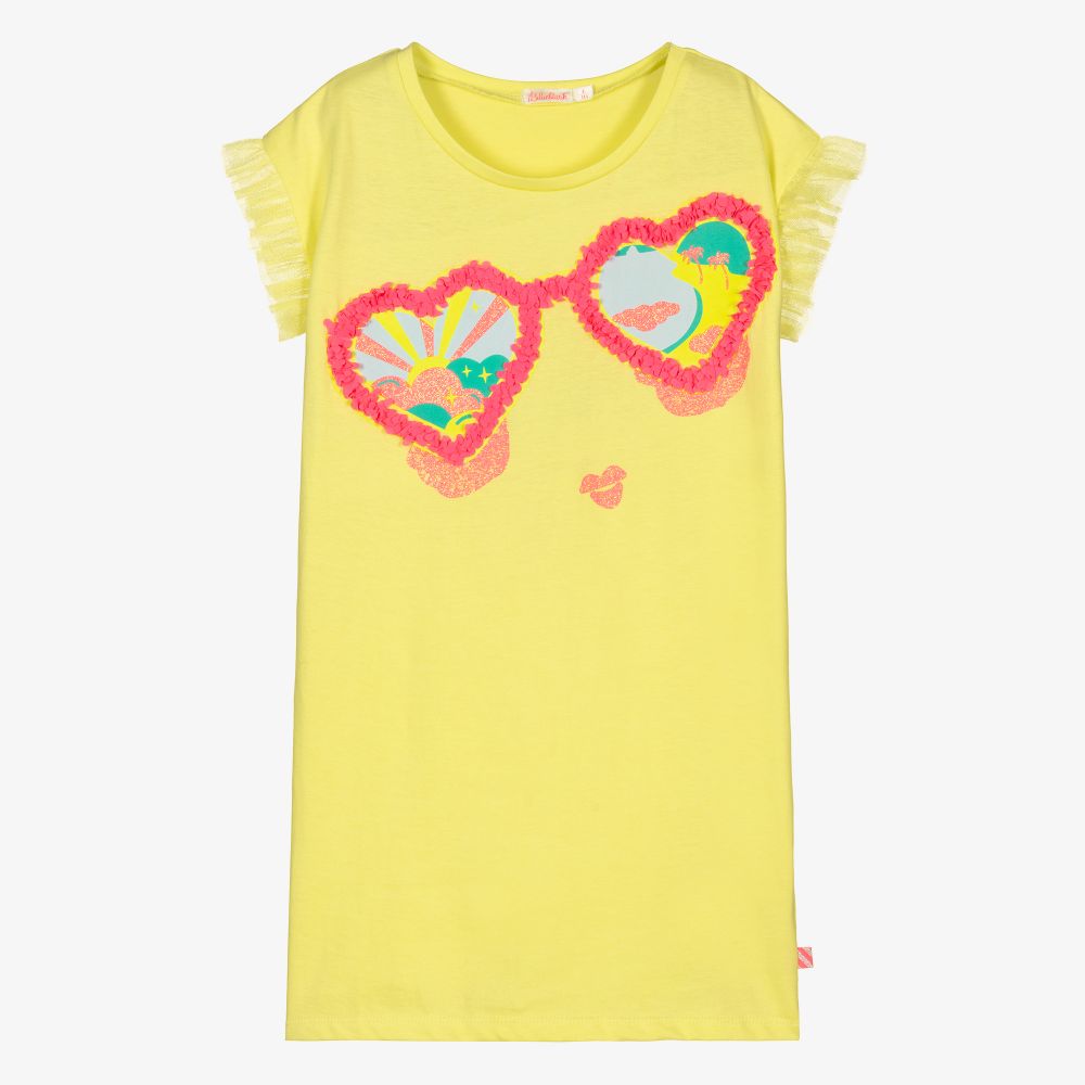 Billieblush-Желтое хлопковое платье с солнцезащитными очками | Childrensalon Outlet