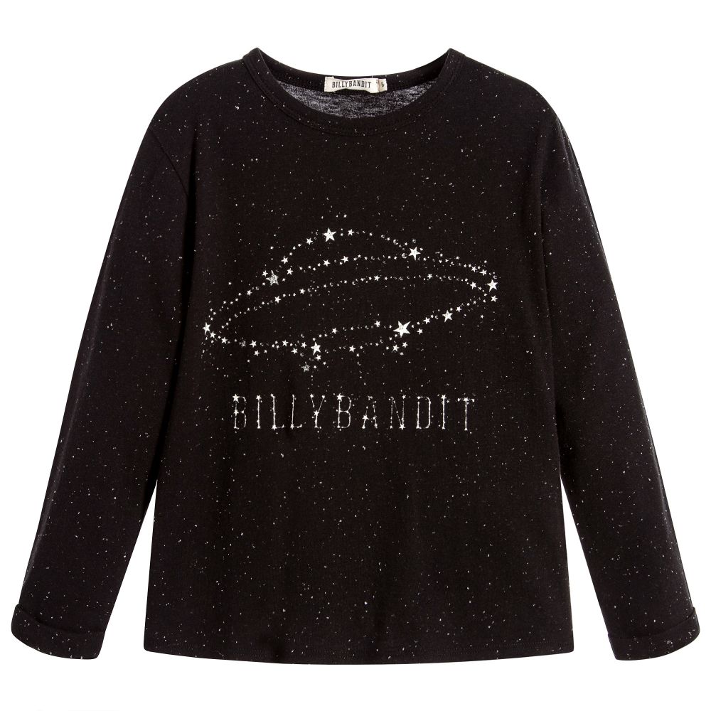 Billybandit-Black & White Space T-Shirt | Childrensalon Outlet
