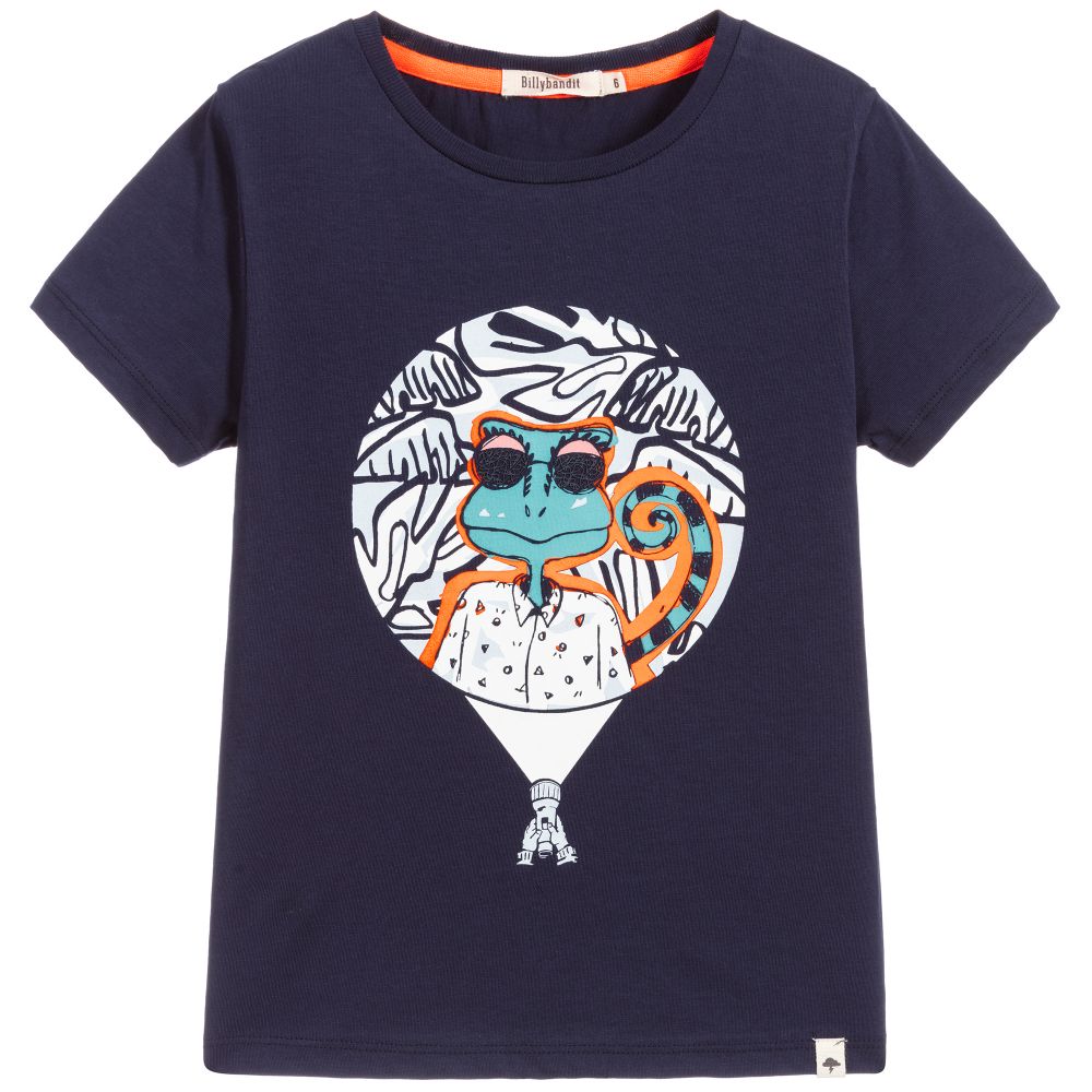 Billybandit-Boys Blue Cotton T-Shirt | Childrensalon Outlet