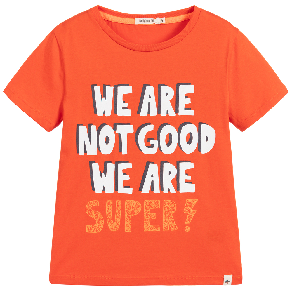 Billybandit - Boys Orange Cotton T-Shirt | Childrensalon